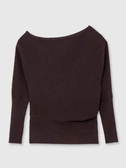 Reiss Lorna Asymmetric Draped Knitted Jumper^Women Knitwear|Knitwear