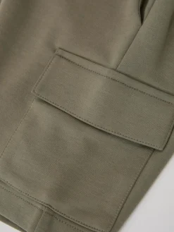 Reiss Oliver 9-13 yrs Premium Interlock-Jersey Cargo Shorts Sage