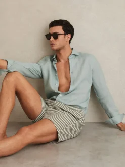 Reiss Bay Seersucker Stripe Swim Shorts^ Swimwear