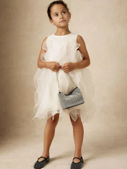 Reiss Silver Amie Girls Crystal-Mesh Ballet Pumps^ Shoes