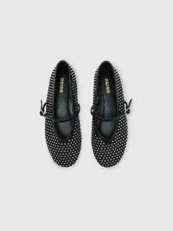 Reiss Silver Amie Girls Crystal-Mesh Ballet Pumps^ Shoes