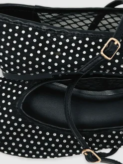 Reiss Silver Amie Girls Crystal-Mesh Ballet Pumps^ Shoes