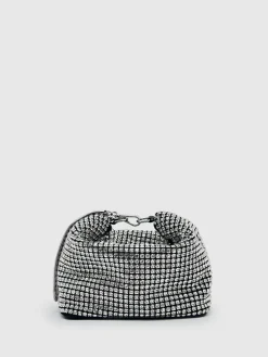 Reiss Leah Crystal Bracelet Pouch Bag Silver