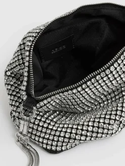 Reiss Leah Crystal Bracelet Pouch Bag Silver