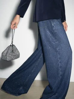 Reiss Leah Crystal Bracelet Pouch Bag Silver