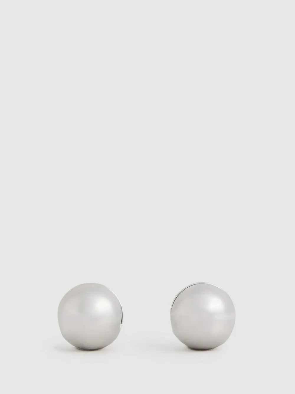 Best Reiss Pollie Polished Ball Huggie Earrings Silver Tone