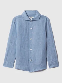 Reiss Ruban 3-9 yrs Linen Cutaway Collar Shirt^BOY Shirts