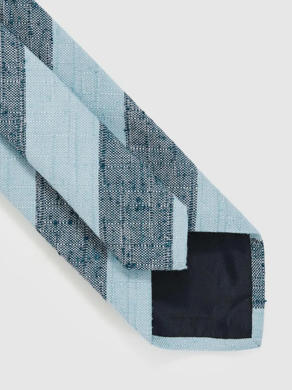 Online Reiss Soft Blue Ercole Silk-Blend Textured Stripe Tie