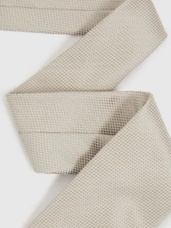 Clearance Reiss Ceremony Textured Silk Blend Tie Soft Champagne