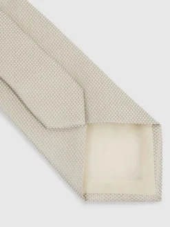 Clearance Reiss Ceremony Textured Silk Blend Tie Soft Champagne