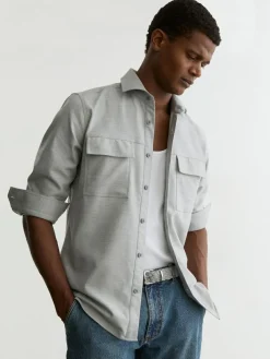 Best Reiss Jesse Suede Woven Belt Soft Grey