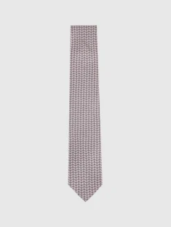 Reiss Bernardo Silk Geometric-Chain Print Tie^ Ties & Pocket Squares