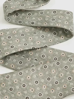 Sale Reiss Cosimo Silk Floral-Medallion Tie Soft Sage