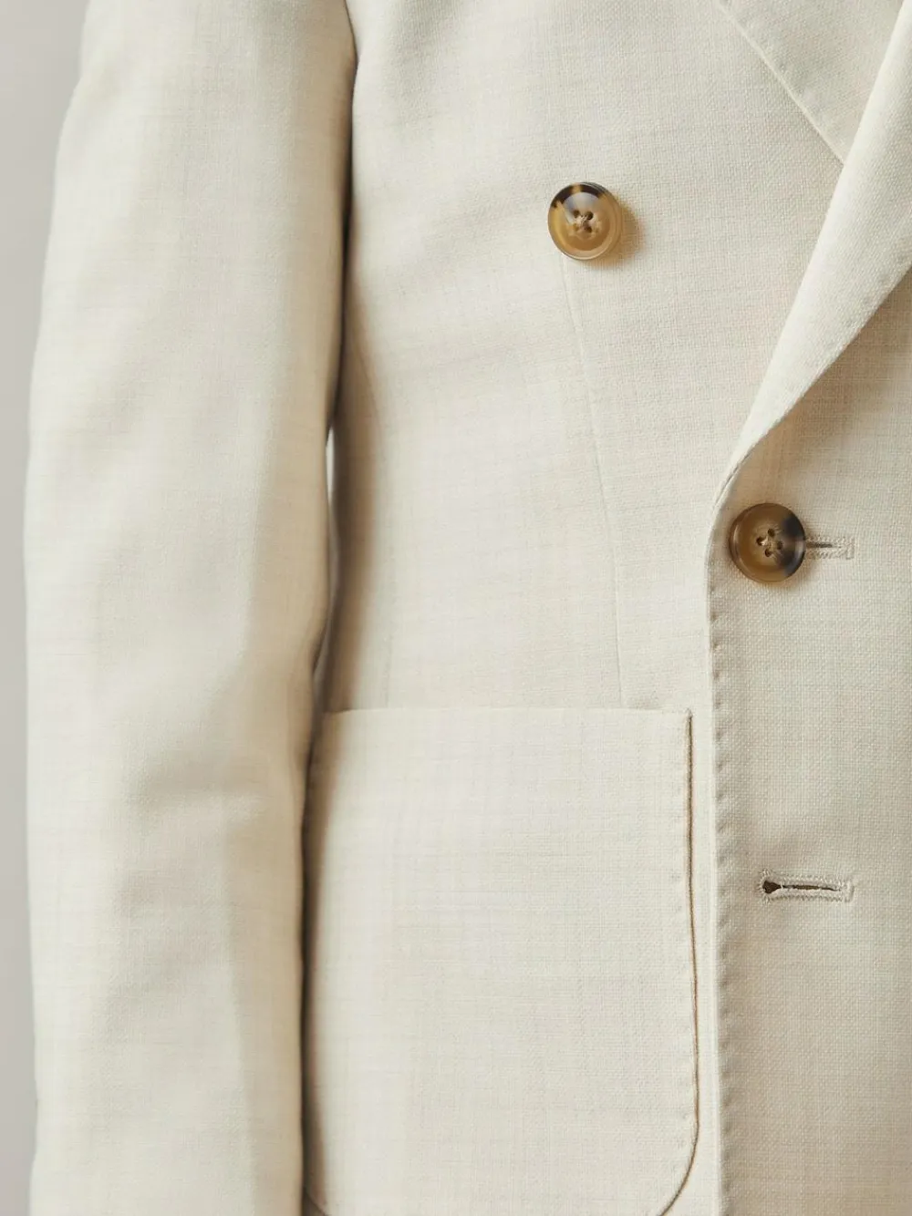 Reiss Stone Belmont J 3-9 yrs Double-Breasted Textured Blazer With Wool^BOY Suits & Vest