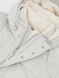 Discount Reiss Klause Fleece-Lined Hooded Puffer Jacket Stone