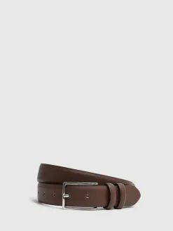 Clearance Reiss Dante Smooth Leather Belt Tan