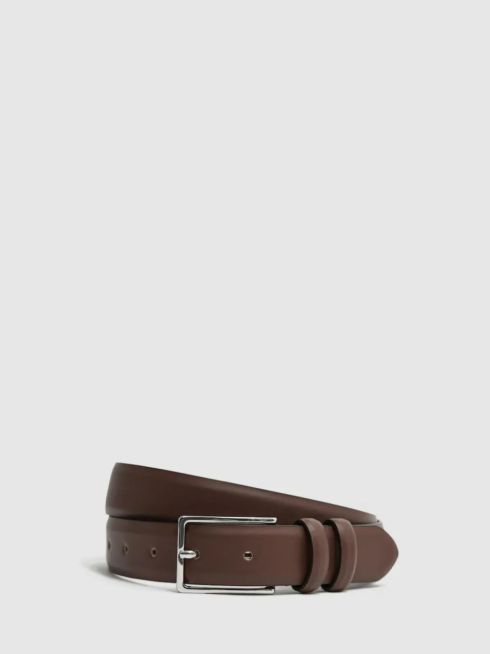 Clearance Reiss Dante Smooth Leather Belt Tan