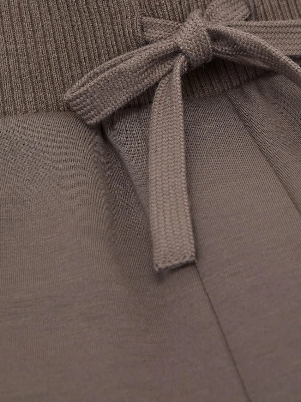 New Reiss Laney Premium Interlock Wide-Leg Joggers Taupe Brown