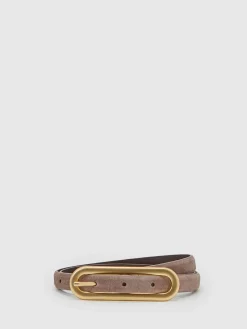 Reiss Chaya Suede Elongated-Buckle Skinny Belt^Women Belts