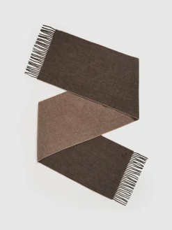 Reiss Taupe Picton Wool and Cashmere Scarf^ Hats, Gloves & Scarves|Hats, Scarves & Gloves
