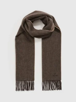 Reiss Taupe Picton Wool and Cashmere Scarf^ Hats, Gloves & Scarves|Hats, Scarves & Gloves