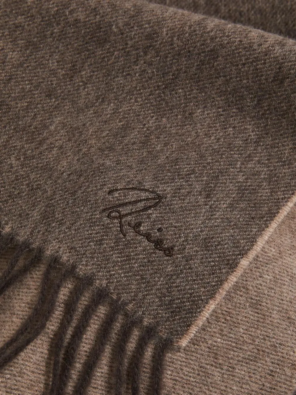 Reiss Taupe Picton Wool and Cashmere Scarf^ Hats, Gloves & Scarves|Hats, Scarves & Gloves