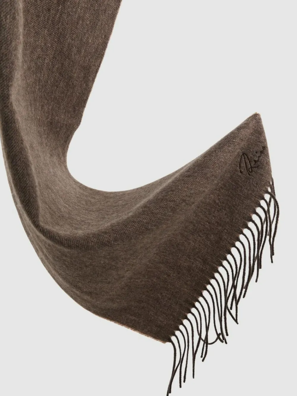 Reiss Taupe Picton Wool and Cashmere Scarf^ Hats, Gloves & Scarves|Hats, Scarves & Gloves
