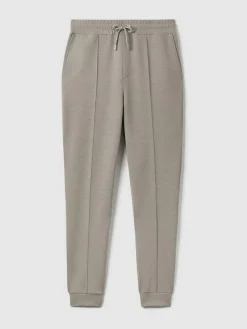 Discount Reiss Premier Stretch-Jersey Tailored Joggers Taupe