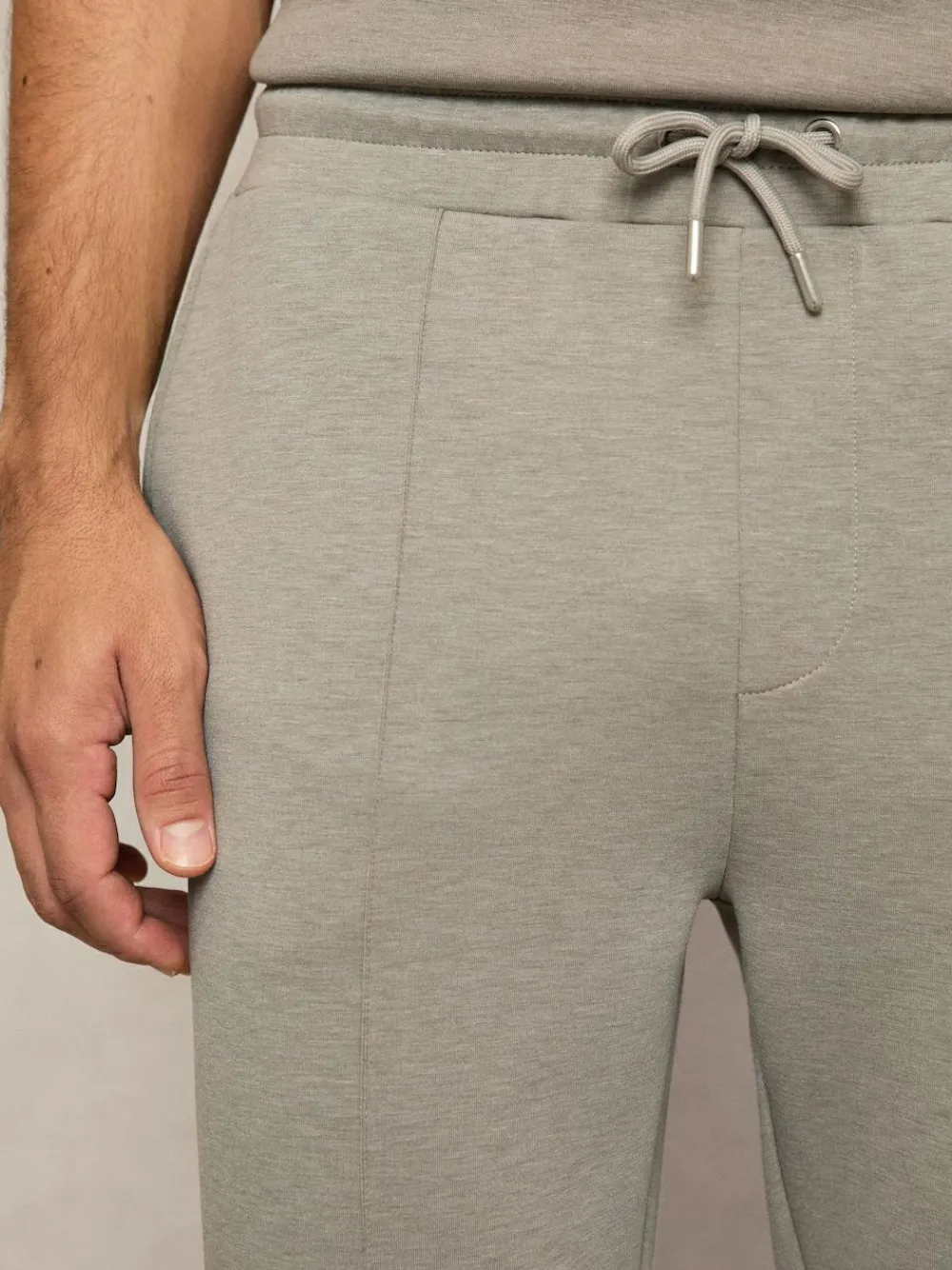 Discount Reiss Premier Stretch-Jersey Tailored Joggers Taupe