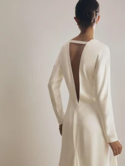 Discount Reiss White Clemence Atelier Duchess Satin Bridal Maxi Dress