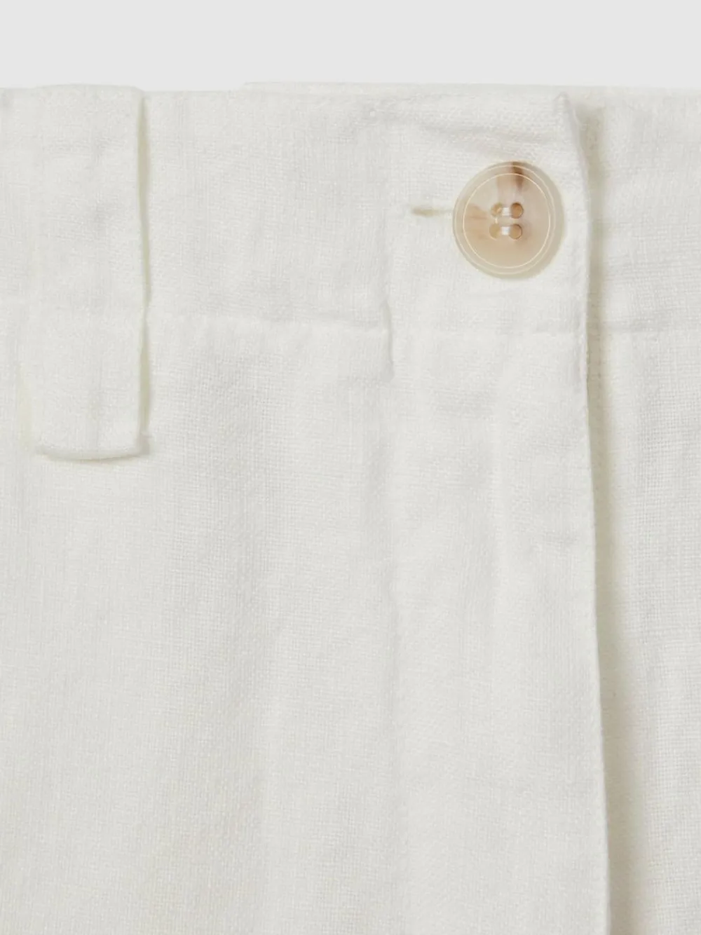 Reiss White Demi Linen Garment Dyed Shorts