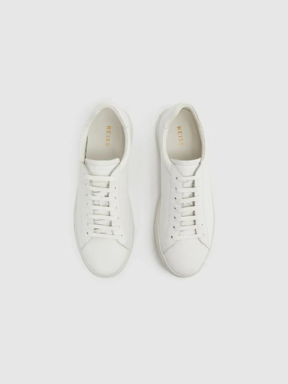 Best Reiss Finley Leather Low-Top Trainers White