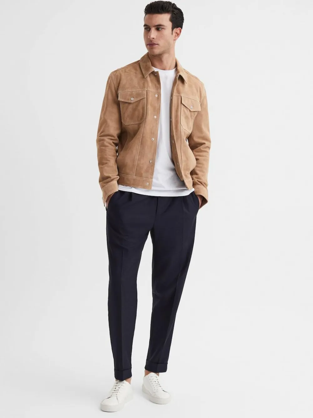 Best Reiss Finley Leather Low-Top Trainers White