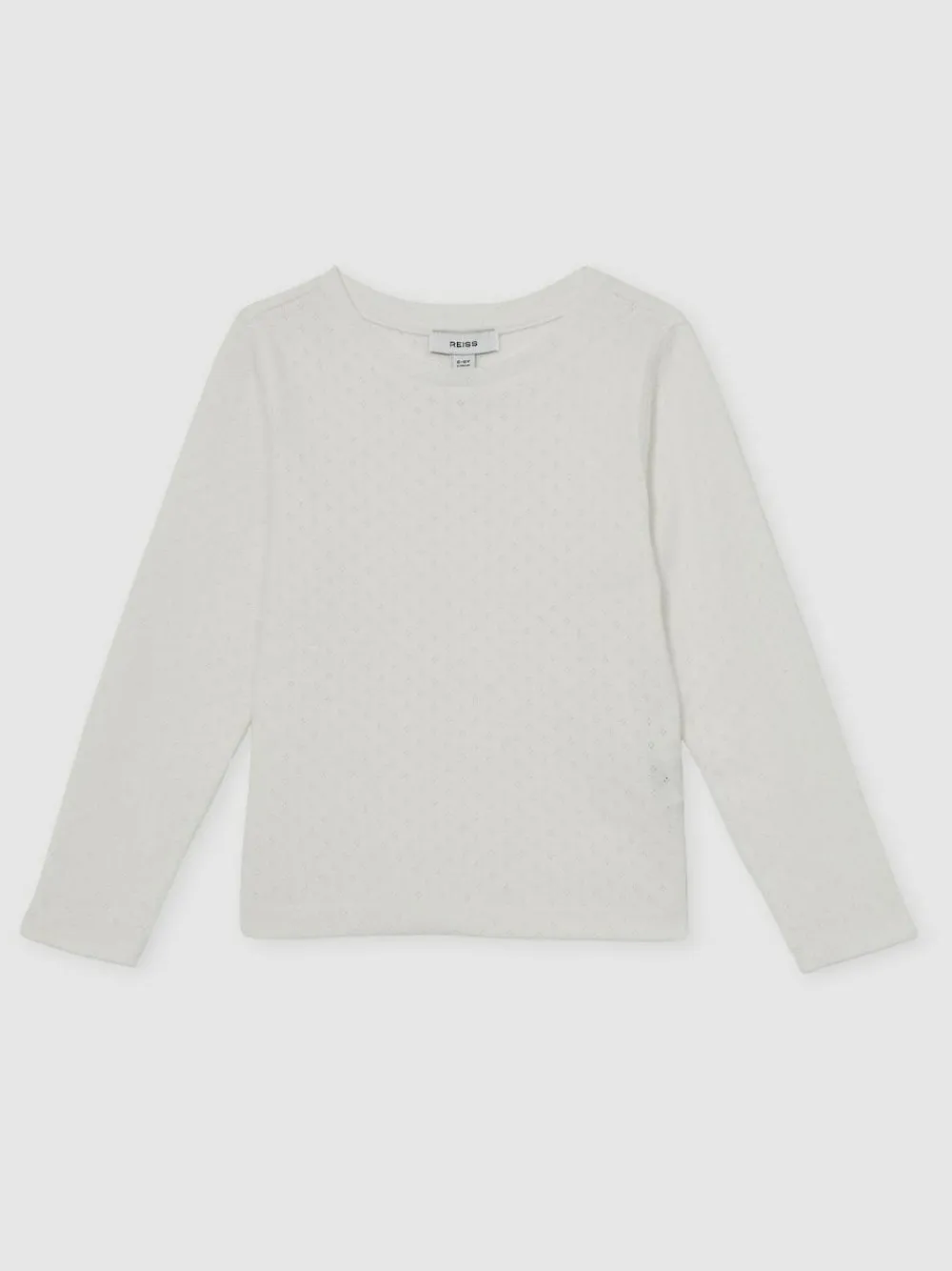 Reiss White Poppy 3-9 yrs Cotton Pointelle Long-Sleeve Top^ T-Shirts