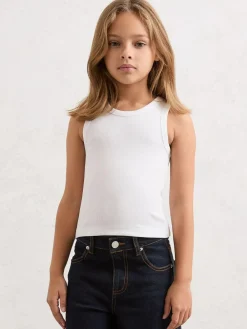 Reiss White/Pink/Navy Violet 3 Pack 3-9 yrs Stretch-Cotton Ribbed Vests^ Vests