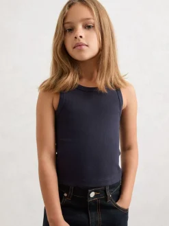 Sale Reiss White/Pink/Navy Violet 3 Pack 13-14 yrs Stretch-Cotton Ribbed Vests