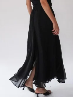 Religion Black Eligion Floaty Sheer Multi Layered Olsen Maxi Skirt^Women Skirts