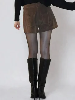Religion Brown Galaxy Suede Shorts^Women Shorts