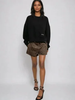 Religion Natural Maeva 100% Cotton Shorts In Mixed Leopard Print^Women Shorts