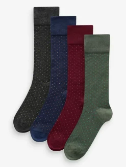 Next Rich Colour Spot Pattern Modal Signature Socks 4 Pack^ Socks|Socks