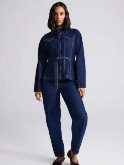 Online Next Barrel Leg Jeans Rinse Blue