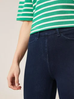 Next Rinse Blue Cropped Denim Jersey Leggings