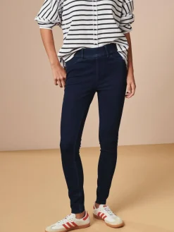 Online Next Rinse Blue Full Length Jersey Denim Leggings