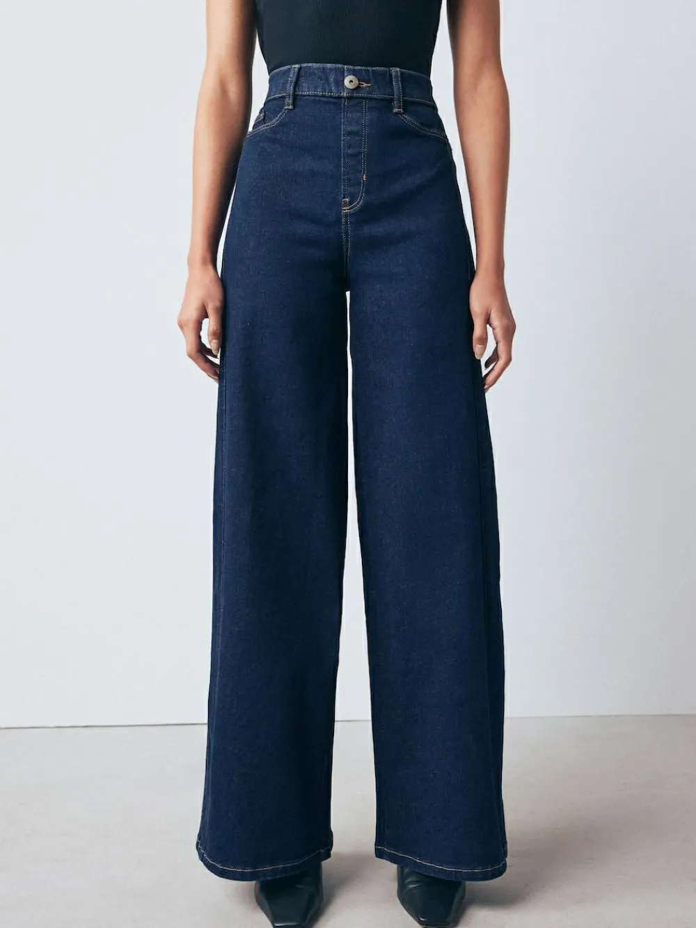 Next High Rise FlexiFit Stretch Pull On Wide Leg Jeans^Women Jeans|Jeans