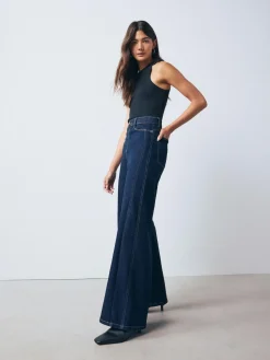 Next High Rise FlexiFit Stretch Pull On Wide Leg Jeans^Women Jeans|Jeans