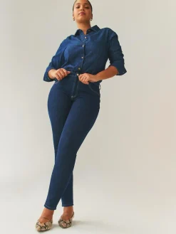 Hot Next Hourglass Mid Rise Skinny Jeans Rinse Blue