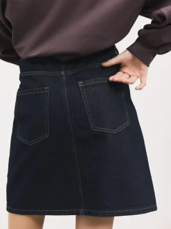 Next Rinse Blue Knee Length Denim Skirt^Women Skirts