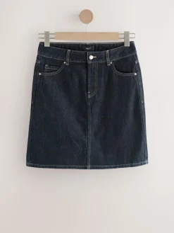 Next Rinse Blue Knee Length Denim Skirt^Women Skirts