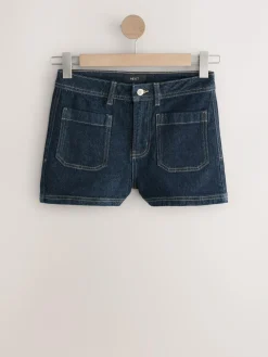 Outlet Next Patch Pocket Mini Denim Shorts Rinse Blue