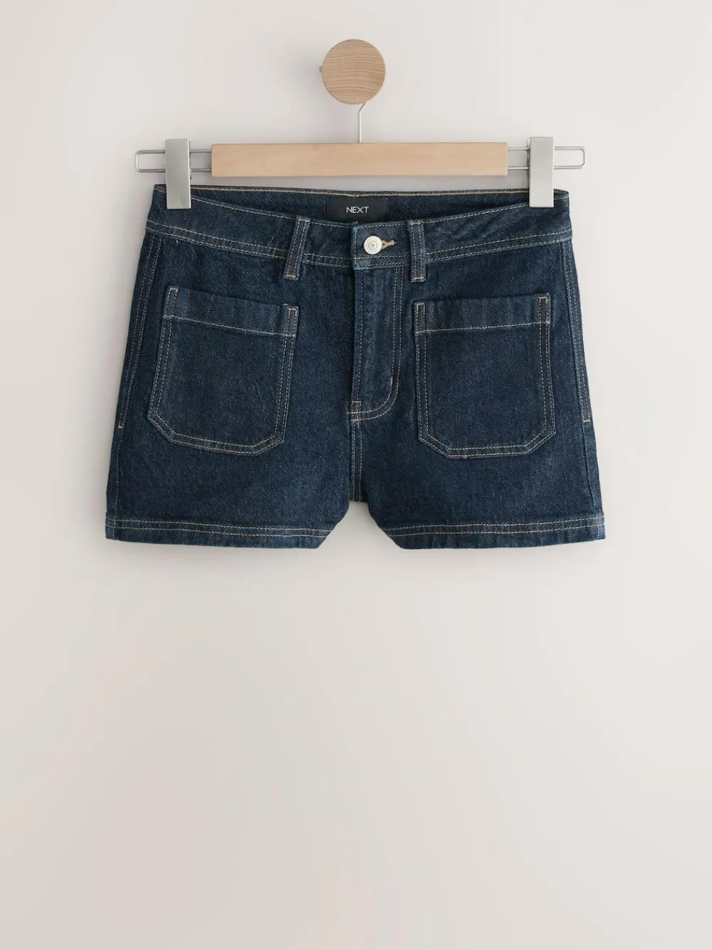 Outlet Next Patch Pocket Mini Denim Shorts Rinse Blue